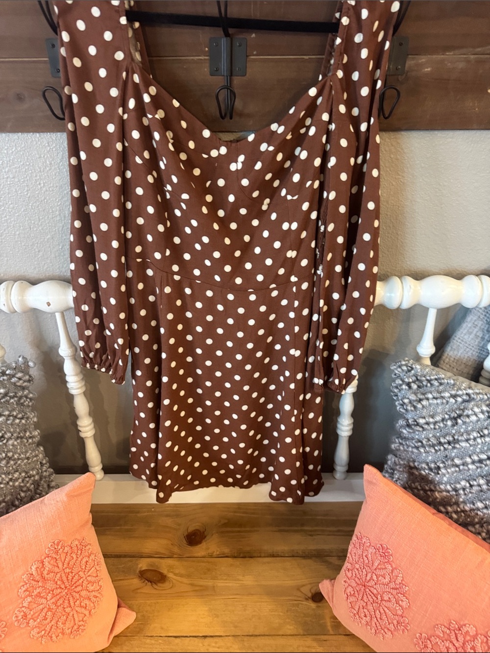 Reformation like new Brown Polka Dot Long-Sleeve Tunic
